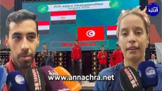 المصريان هنا جودة و يوسف عبد العزيز يحرزان ذهبية البطولة الإفريقية لكرة الطاولة في فئة الفردي .